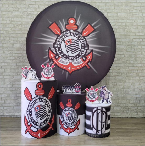 Alugue Tema Para Festa Decoração Corinthians Tecido ( Modelo 1 )