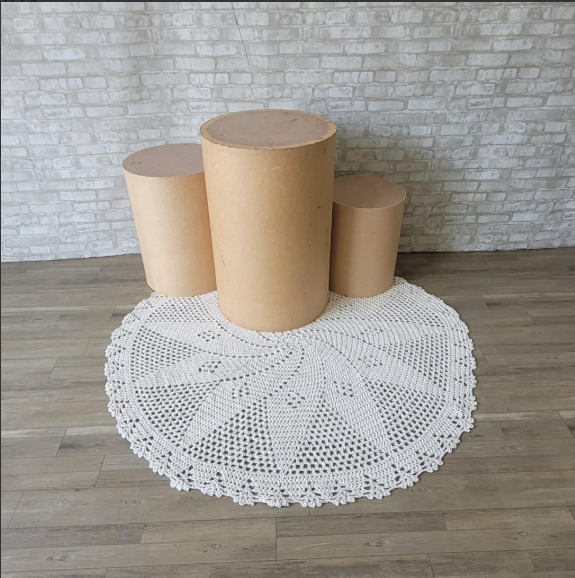 Alugue Tapete Crochê Redondo - Branco