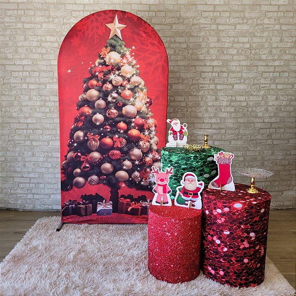 Alugue Tema Para Festa Decoração Natal Tecido ( Modelo 2 )