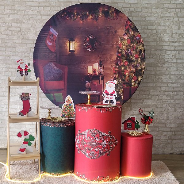 Alugue Tema Para Festa Decoração Natal Tecido ( Modelo 12 )