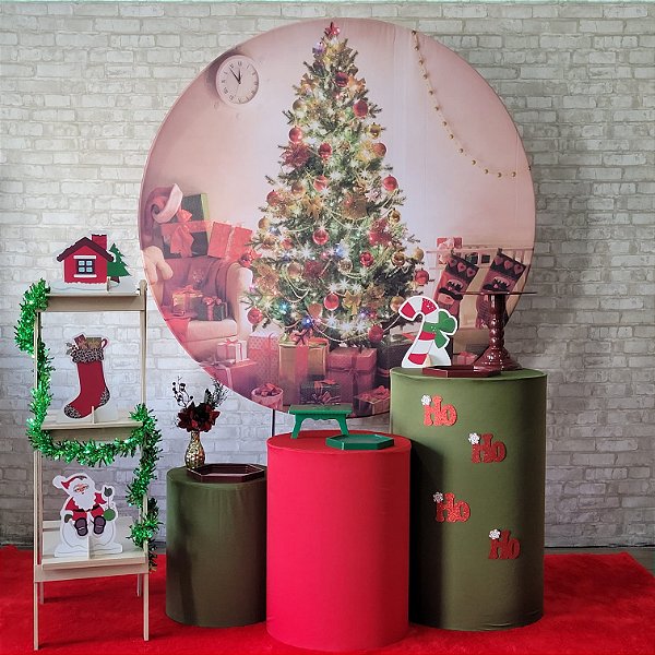 Alugue Tema Para Festa Decoração Natal Tecido ( Modelo 15 )