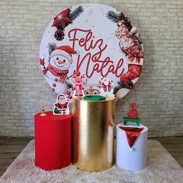 Alugue Tema Para Festa Decoração Natal Tecido ( Modelo 18 )