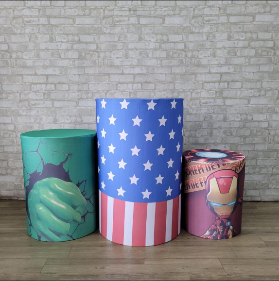 Alugue Trio de Cilindros e as Capas do Tema - Vingadores Baby