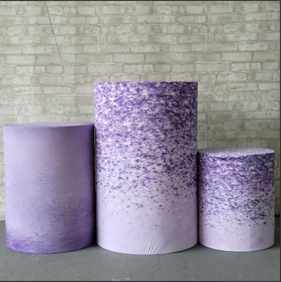 Alugue Trio de Cilindros e as Capas do Tema - Glitter Lílas