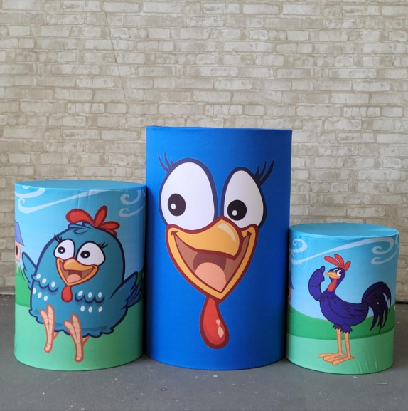 Alugue Trio de Cilindros e as Capas do Tema - Galinha Pintadinha