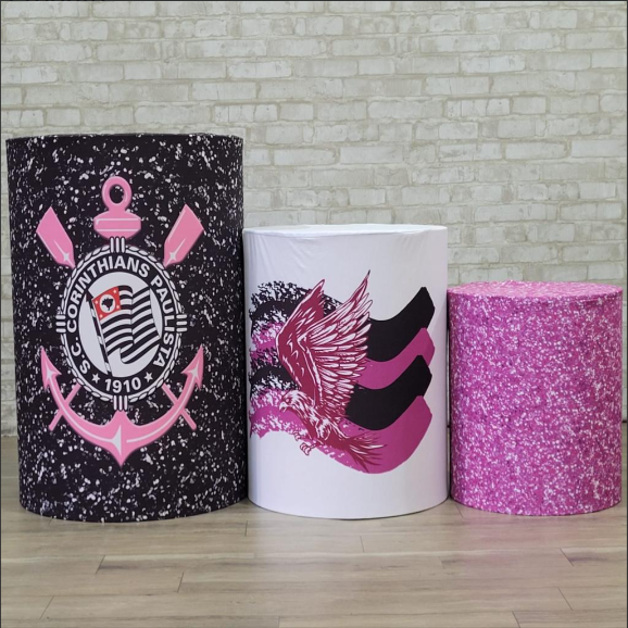 Alugue Trio de Cilindros e as Capas do Tema - Corinthians Rosa
