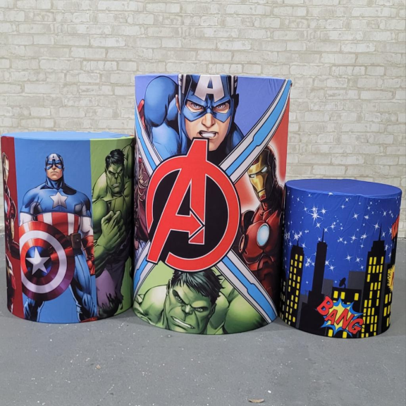 Alugue Trio de Cilindros e as Capas do Tema - Vingadores