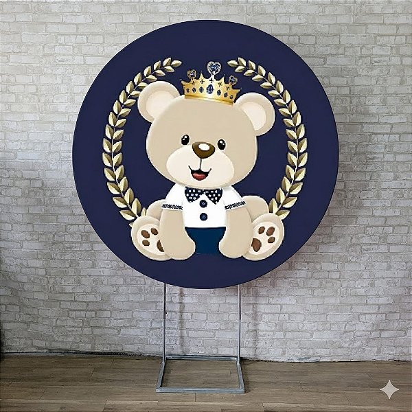 Alugue Estrutura Painel Redondo e a Capa de Tecido do Tema - Ursinho Principe