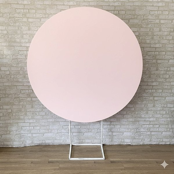 Alugue Estrutura Painel Redondo e a Capa de Tecido do Tema - Rosa Bebê