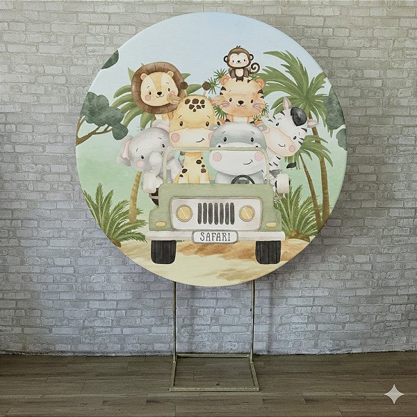 Alugue Estrutura Painel Redondo e a Capa de Tecido do Tema - Safari