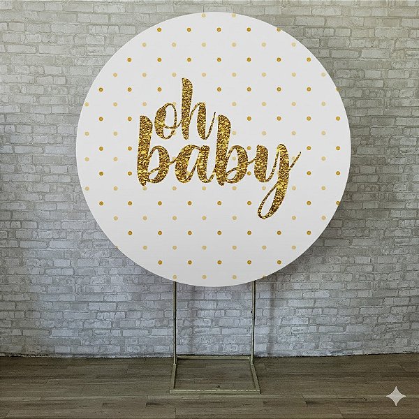 Alugue Estrutura Painel Redondo e a Capa de Tecido do Tema - Oh Baby