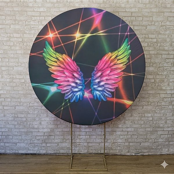 Alugue Estrutura Painel Redondo e a Capa de Tecido do Tema - Neon