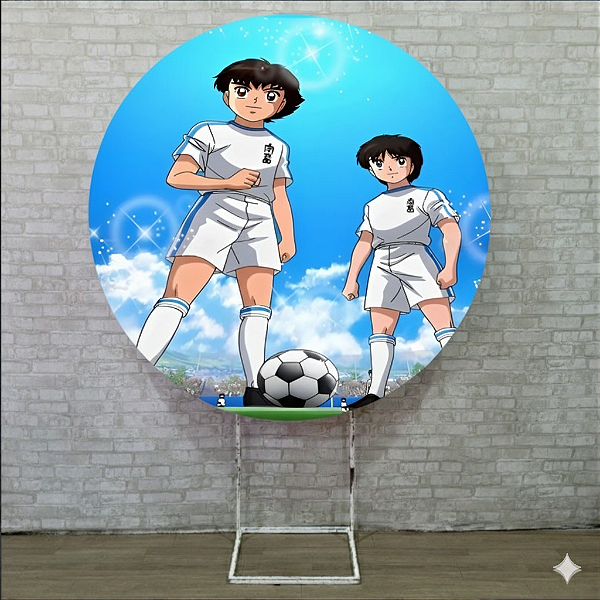 Alugue Estrutura Painel Redondo e a Capa de Tecido do Tema - Captain Tsubasa