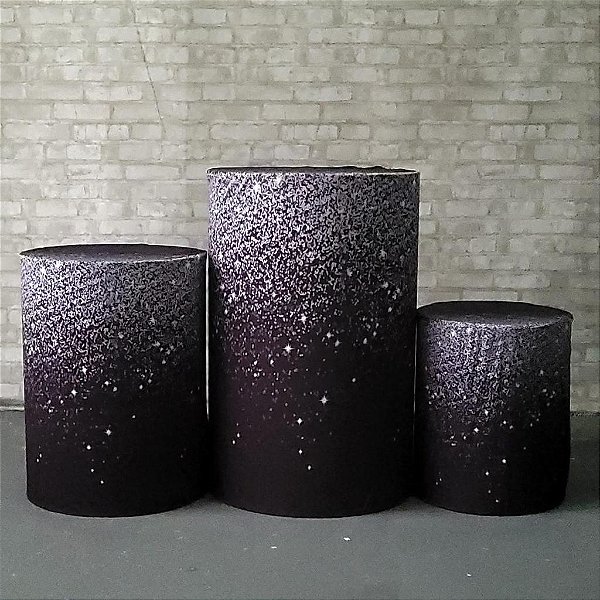 Alugue Trio de Cilindros e as Capas do Tema - Glitter Prata
