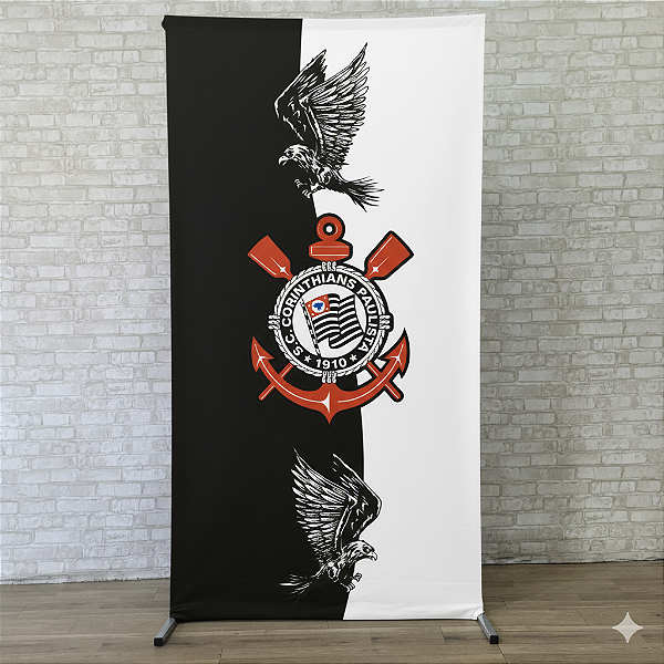 Alugue Estrutura Painel Retangular e a Capa de Tecido do Tema - Corinthians