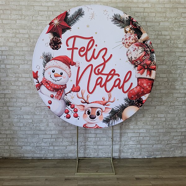 Alugue Estrutura Painel Redondo e a Capa de Tecido do Tema - Natal