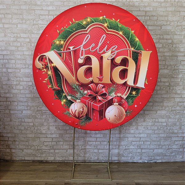 Alugue Estrutura Painel Redondo e a Capa de Tecido do Tema - Natal