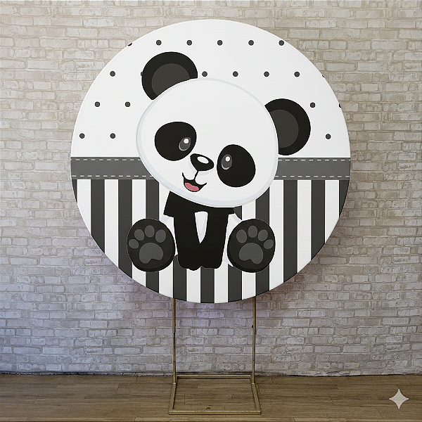 Alugue Estrutura Painel Redondo e a Capa de Tecido do Tema - Panda