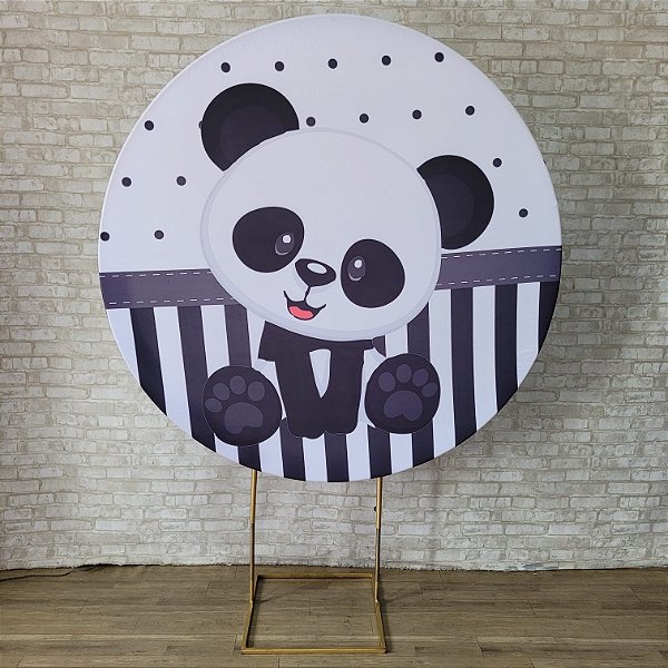Alugue Estrutura Painel Redondo e a Capa de Tecido do Tema - Panda