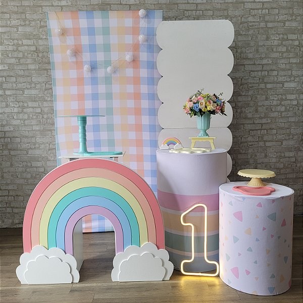 Alugue Tema Para Festa Decoração Arco-Íris Tecido