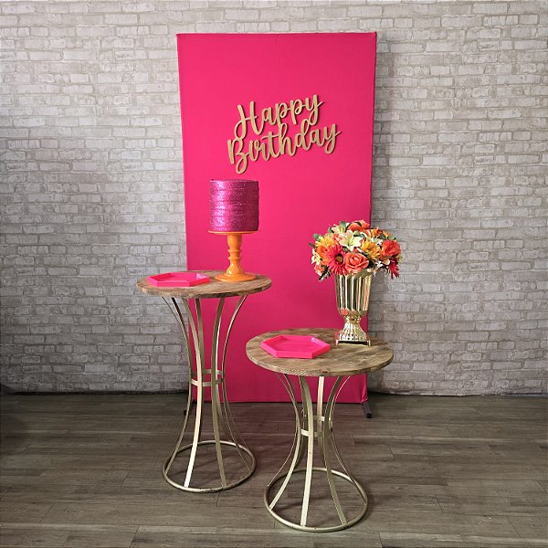 Alugue Tema Para Festa Decoração Happy Laranja com Rosa Tecido ( Modelo 10 )
