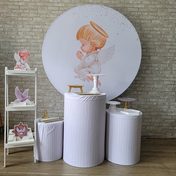 Alugue Tema Para Festa Decoração Batizado Tecido ( Modelo 5 )