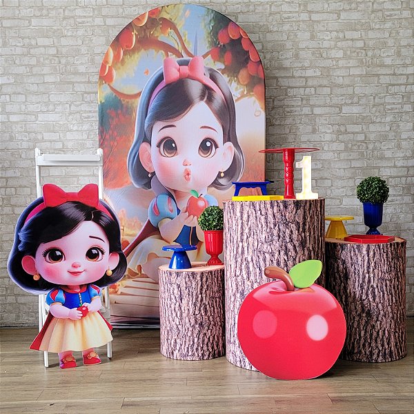 Alugue Tema Para Festa Decoração Branca de Neve Baby Tecido ( Modelo 2 )