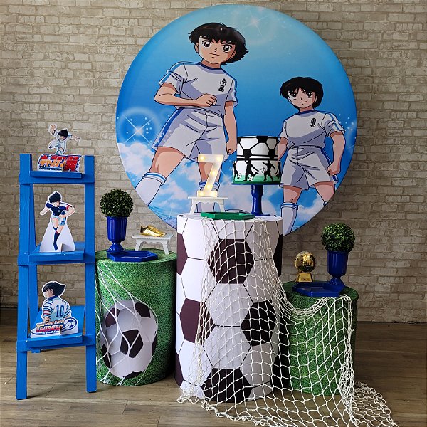 Alugue Tema Para Festa Decoração Capitão Tsubasa Tecido ( Modelo 2 )