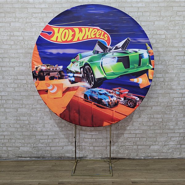 Alugue Estrutura Painel Redondo e a Capa de Tecido do Tema - Hot Wheels