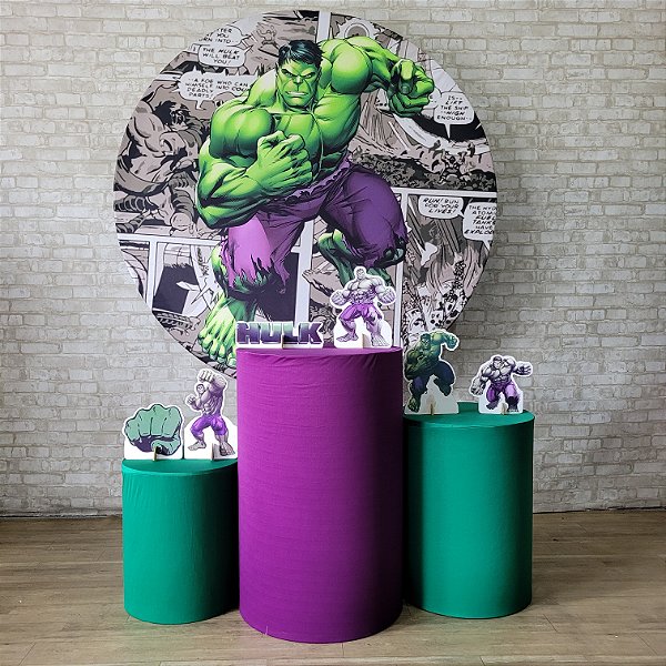 Alugue Tema Para Festa Decoração Hulk Vingadores Tecido ( Modelo 2 )