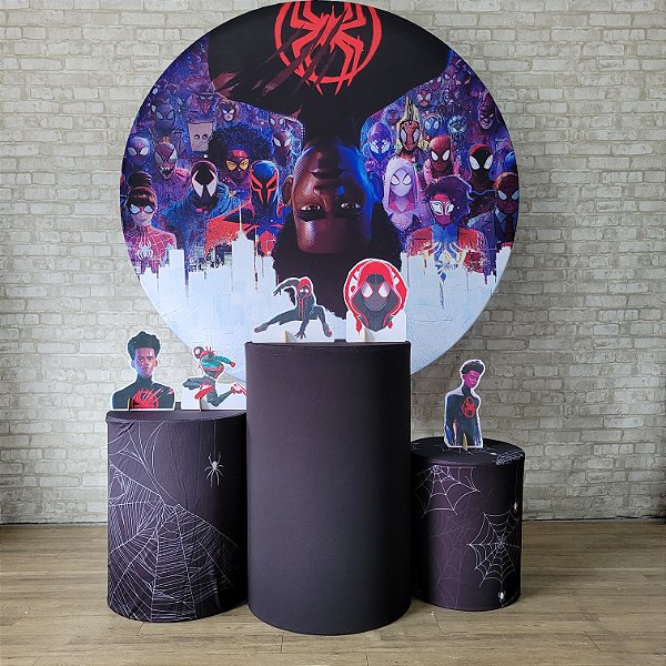 Alugue Tema Para Festa Decoração Miles Morales Tecido ( Modelo 5 )