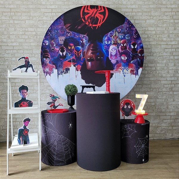 Alugue Tema Para Festa Decoração Miles Morales Tecido ( Modelo 6 )