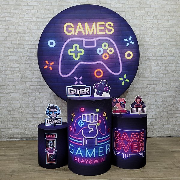 Alugue Tema Para Festa Decoração Video Game Tecido ( Modelo 1 )