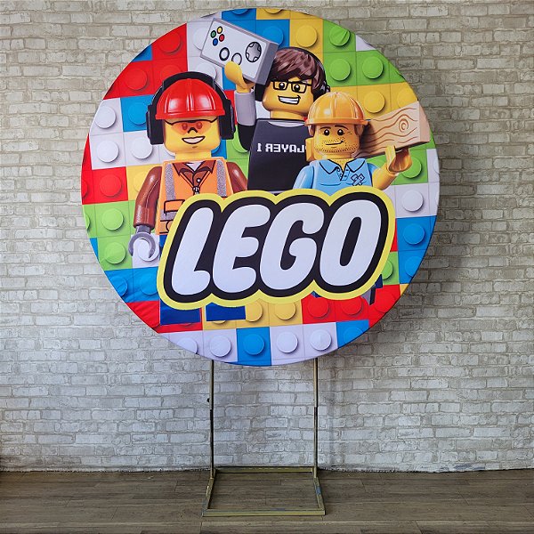 Alugue Estrutura Painel Redondo e a Capa de Tecido do Tema - Lego