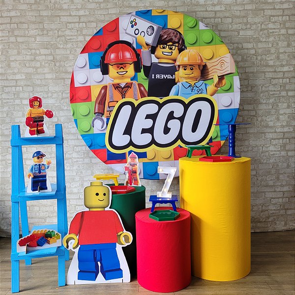 Alugue Tema Para Festa Decoração Lego Tecido ( Modelo 2 )