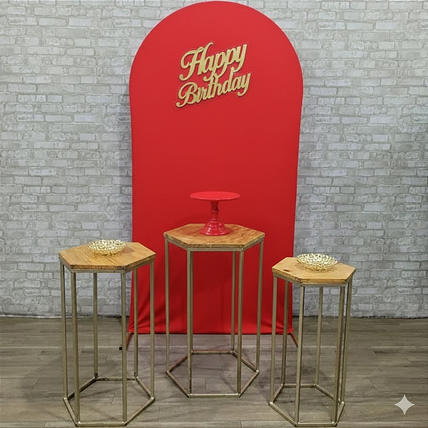 Alugue Tema Para Festa Decoração Happy Vermelho Tecido ( Modelo 1 )