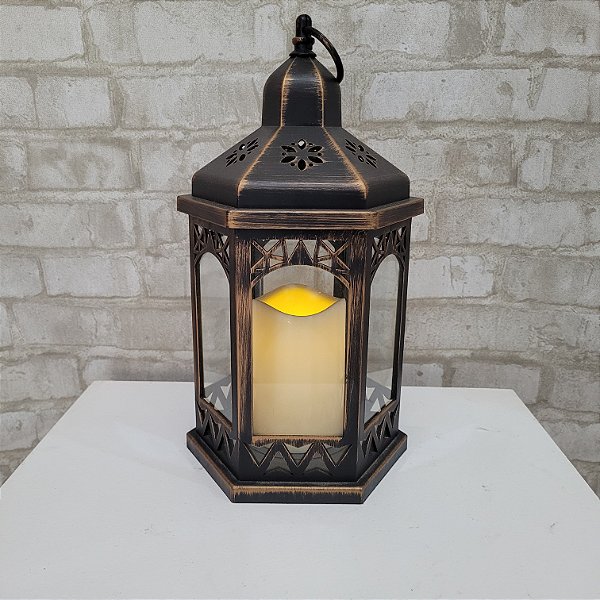 Alugue Lamparina Castiçal com Vela Eletrônica - Rústico