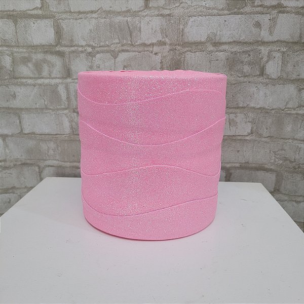 Alugue Bolo Fake Tema - Glitter Rosa Bebê