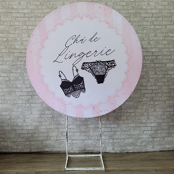 Alugue Estrutura Painel Redondo e a Capa de Tecido do Tema - Chá de Lingerie