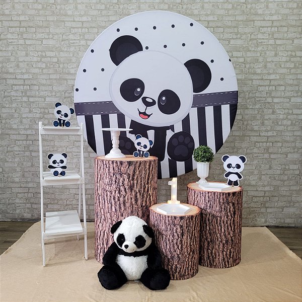 Alugue Tema Para Festa Decoração Panda Tecido ( Modelo 2 )