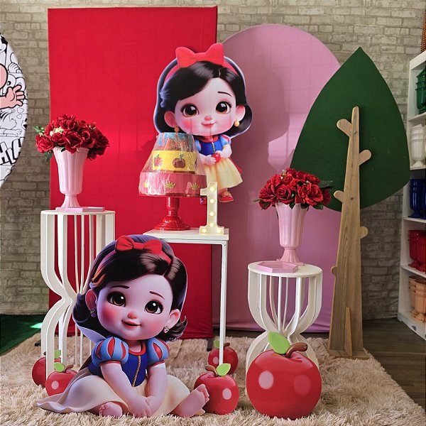 Alugue Tema para Festa Decoração Branca de Neve Baby Tecido ( Modelo 3 )