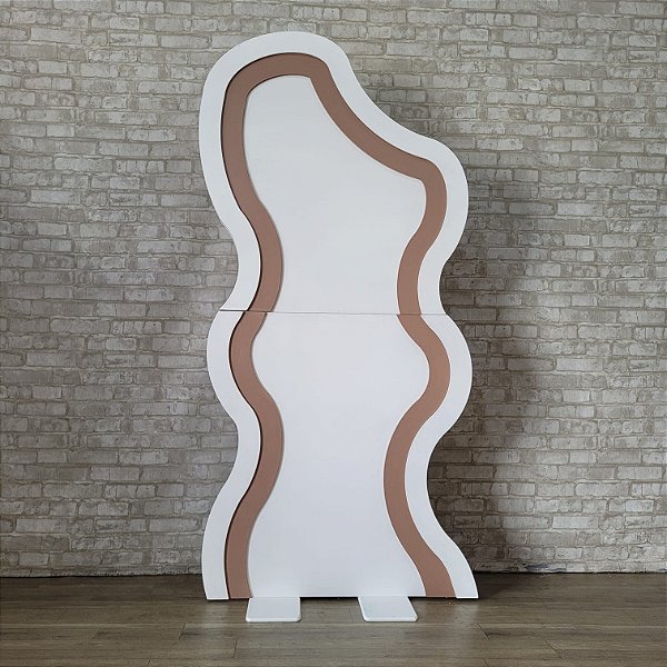 Alugue Painel Orgânico MDF Branco com Marrom