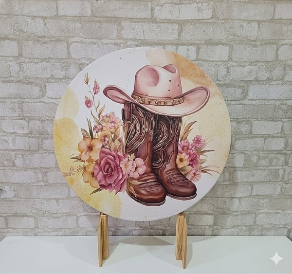 Alugue Estrutura Mini Painel Redondo e a Mini Capa do Tema - Boiadeira