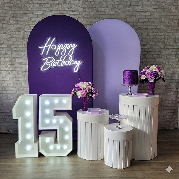 Alugue Tema Para Festa Decoração Tons de Lilás Tecido