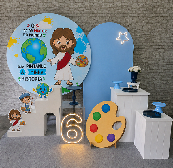 Alugue Tema Para Festa na Mesa Decoração O maior pintor do mundo ( modelo 02)