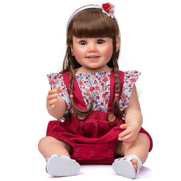 Boneca Bebe Reborn Malkitoys Silicone Morena Bianca 55cm - Malki toys