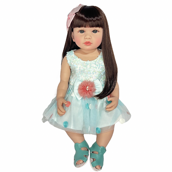 Boneca Bebe Reborn Corpo de Silicone Amanda Morena - 55cm