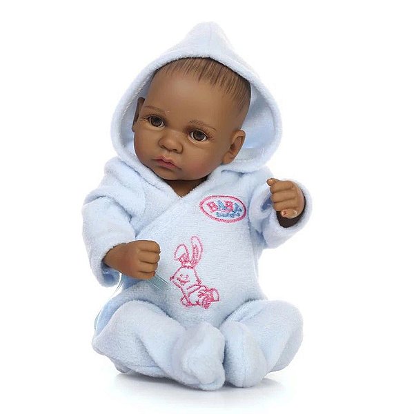 Boneca Bebê Reborn Malkitoys Prematuro Silicone Cauã 25cm - Malki toys