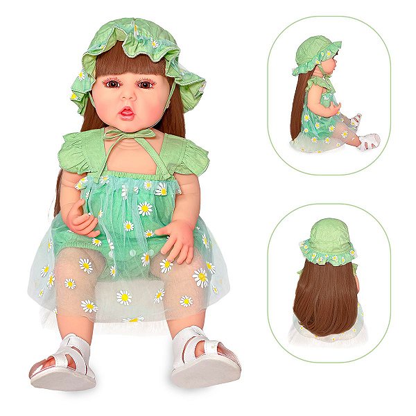 Boneca Bebe Reborn Corpo Silicone Menino Loiro 55cm Real