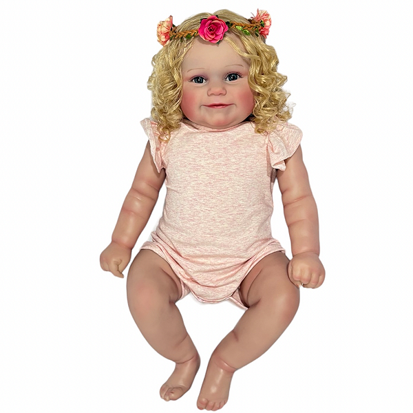 Boneca Bebe Reborn Corpo de Tecido Agatha - 55cm